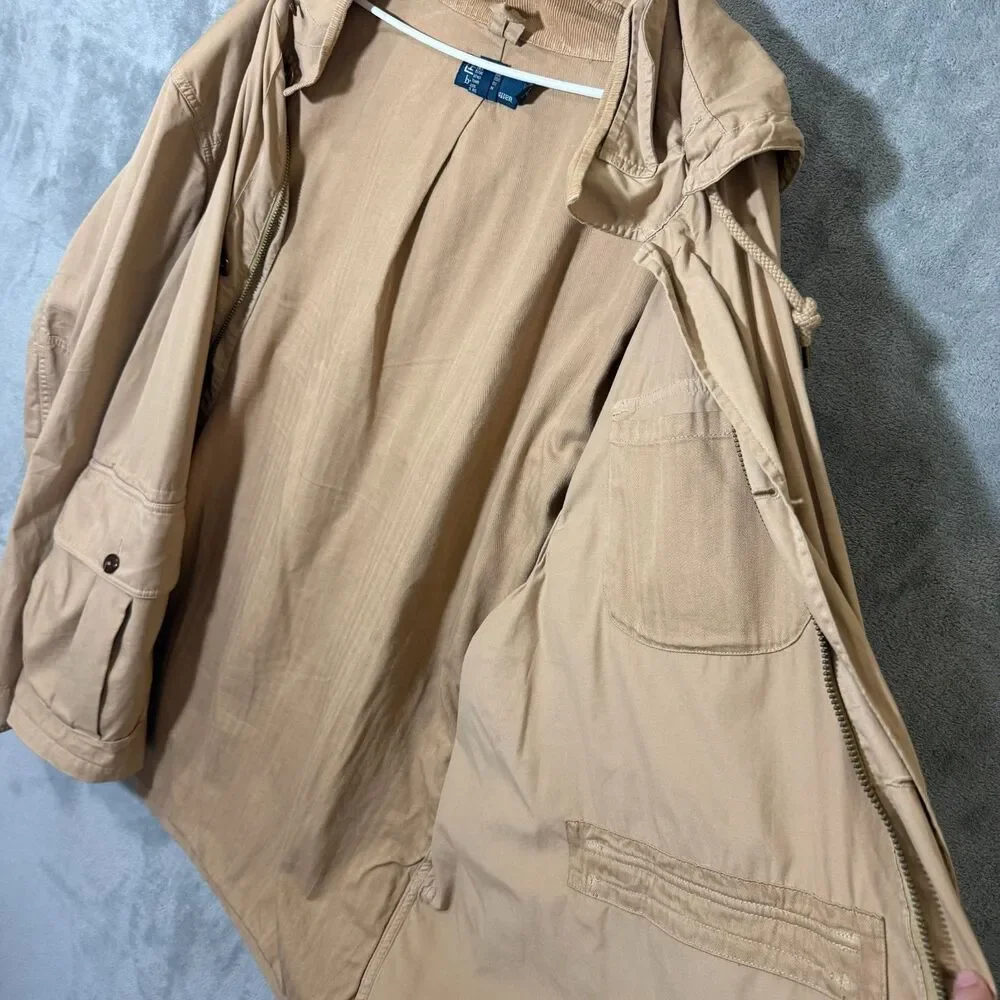 Polo Ralph Lauren Field Jacket 3XLT Tall Utility Tan Khaki Hood Corduroy READ